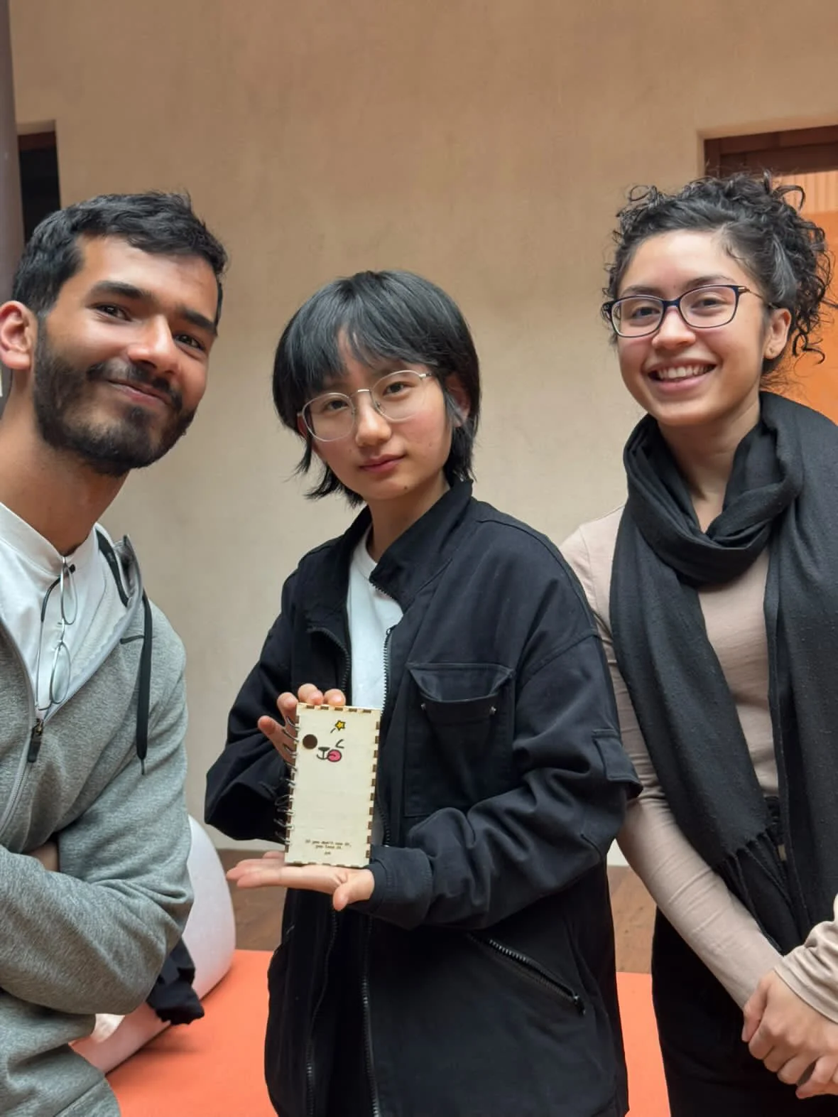 The three of us with the finished device