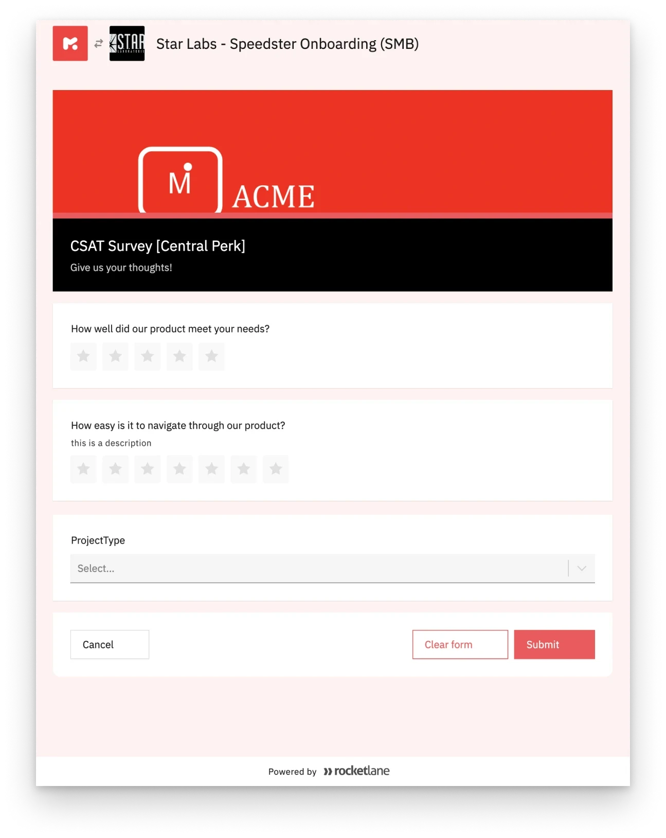 Public web view of a form